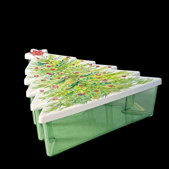 Pioneer Woman CHRISTMAS TREE Treats Cookies Fudge PLASTIC Holder Holiday plate - Picture 12 of 14